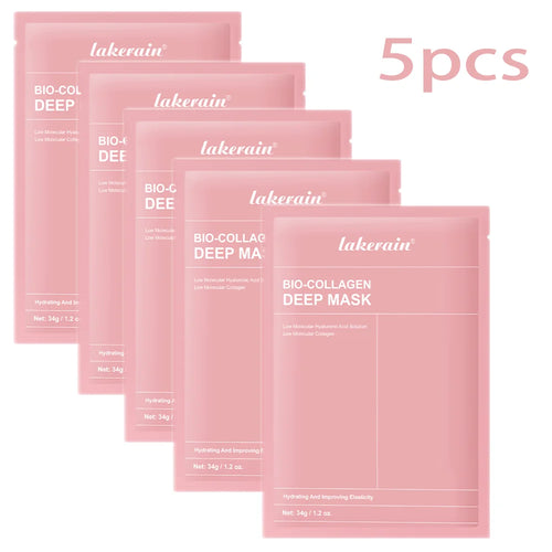 Bio-Collagen Real Deep Mask Nahrungsergänzungsmittel, Kollagen, Feuchtigkeitsspendende Hydrogelmaske für die Nacht, Verbessert die Elastizität, Porenverfeinernd, Straffend