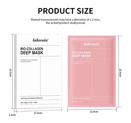 Bio-Collagen Real Deep Mask Nahrungsergänzungsmittel, Kollagen, Feuchtigkeitsspendende Hydrogelmaske für die Nacht, Verbessert die Elastizität, Porenverfeinernd, Straffend