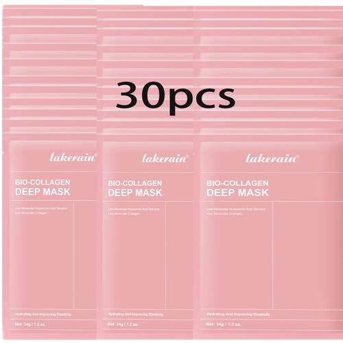 Bio-Collagen Real Deep Mask Nahrungsergänzungsmittel, Kollagen, Feuchtigkeitsspendende Hydrogelmaske für die Nacht, Verbessert die Elastizität, Porenverfeinernd, Straffend