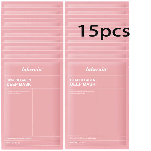 Bio-Collagen Real Deep Mask Nahrungsergänzungsmittel, Kollagen, Feuchtigkeitsspendende Hydrogelmaske für die Nacht, Verbessert die Elastizität, Porenverfeinernd, Straffend