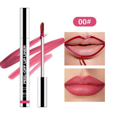 Lipliner wasserfest, abziehbar, Tattoo-Lipgloss wasserfest, langanhaltend, matt, Lippenfarbe braun, Kontur, abziehbar, Kosmetik