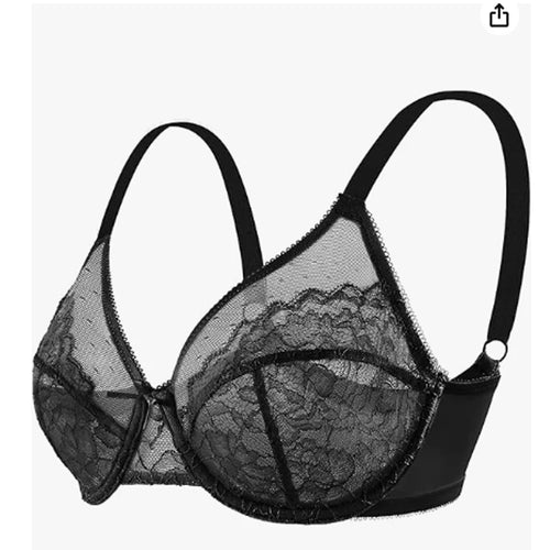Lifting-BHs aus Spitze für Damen, transparent, Balconette-Schnitt, volle Abdeckung, Bügel, ungefüttert, Alltags-BHs, Dessous