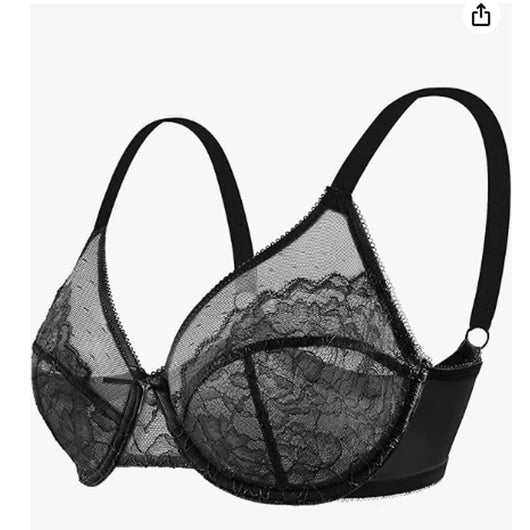 Lifting-BHs aus Spitze für Damen, transparent, Balconette-Schnitt, volle Abdeckung, Bügel, ungefüttert, Alltags-BHs, Dessous