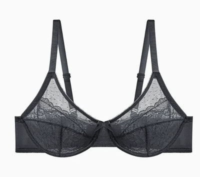 Lifting-BHs aus Spitze für Damen, transparent, Balconette-Schnitt, volle Abdeckung, Bügel, ungefüttert, Alltags-BHs, Dessous