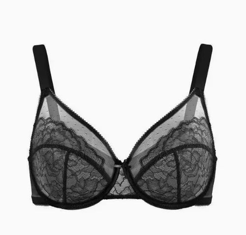 Lifting-BHs aus Spitze für Damen, transparent, Balconette-Schnitt, volle Abdeckung, Bügel, ungefüttert, Alltags-BHs, Dessous