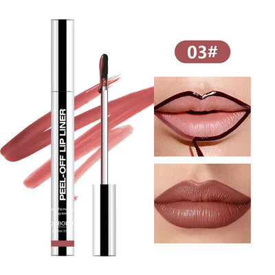 Lipliner wasserfest, abziehbar, Tattoo-Lipgloss wasserfest, langanhaltend, matt, Lippenfarbe braun, Kontur, abziehbar, Kosmetik