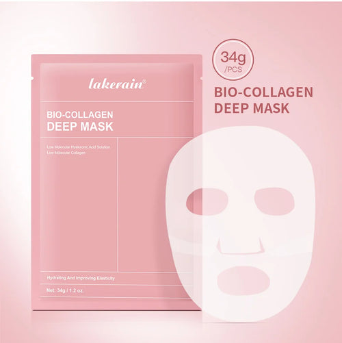 Bio-Collagen Real Deep Mask Nahrungsergänzungsmittel, Kollagen, Feuchtigkeitsspendende Hydrogelmaske für die Nacht, Verbessert die Elastizität, Porenverfeinernd, Straffend