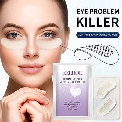 1 Paar Mikronadel-Augenpads mit Kollagen für intensive Feuchtigkeitspflege, um Krähenfüße und geschwollene Augen zu glätten