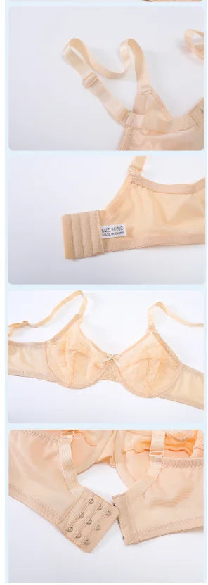 Lifting-BHs aus Spitze für Damen, transparent, Balconette-Schnitt, volle Abdeckung, Bügel, ungefüttert, Alltags-BHs, Dessous
