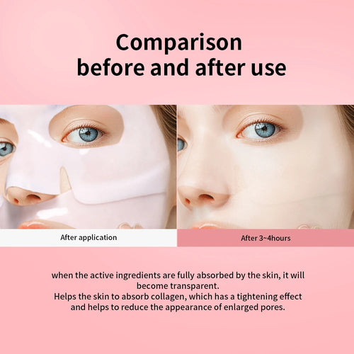 Bio-Collagen Real Deep Mask Nahrungsergänzungsmittel, Kollagen, Feuchtigkeitsspendende Hydrogelmaske für die Nacht, Verbessert die Elastizität, Porenverfeinernd, Straffend