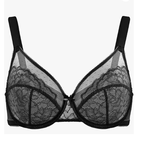 Lifting-BHs aus Spitze für Damen, transparent, Balconette-Schnitt, volle Abdeckung, Bügel, ungefüttert, Alltags-BHs, Dessous