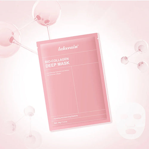 Bio-Collagen Real Deep Mask Nahrungsergänzungsmittel, Kollagen, Feuchtigkeitsspendende Hydrogelmaske für die Nacht, Verbessert die Elastizität, Porenverfeinernd, Straffend