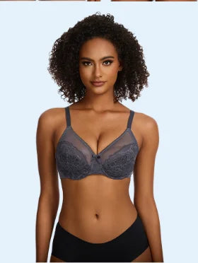 Lifting-BHs aus Spitze für Damen, transparent, Balconette-Schnitt, volle Abdeckung, Bügel, ungefüttert, Alltags-BHs, Dessous
