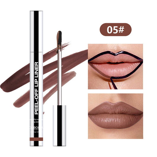 Lipliner wasserfest, abziehbar, Tattoo-Lipgloss wasserfest, langanhaltend, matt, Lippenfarbe braun, Kontur, abziehbar, Kosmetik