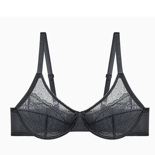 Lifting-BHs aus Spitze für Damen, transparent, Balconette-Schnitt, volle Abdeckung, Bügel, ungefüttert, Alltags-BHs, Dessous