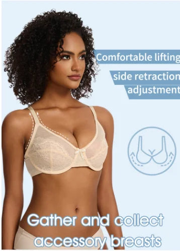 Lifting-BHs aus Spitze für Damen, transparent, Balconette-Schnitt, volle Abdeckung, Bügel, ungefüttert, Alltags-BHs, Dessous