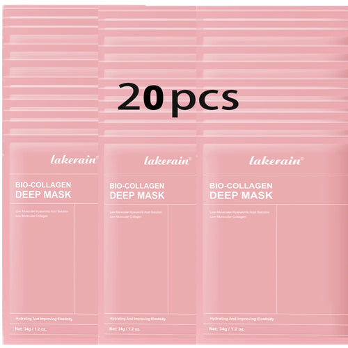 Bio-Collagen Real Deep Mask Nahrungsergänzungsmittel, Kollagen, Feuchtigkeitsspendende Hydrogelmaske für die Nacht, Verbessert die Elastizität, Porenverfeinernd, Straffend