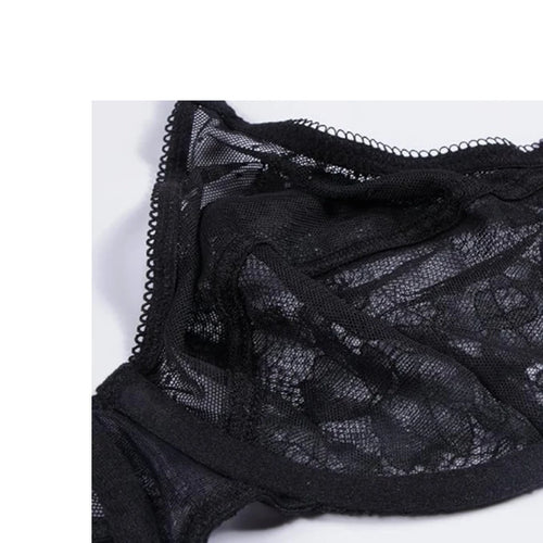 Lifting-BHs aus Spitze für Damen, transparent, Balconette-Schnitt, volle Abdeckung, Bügel, ungefüttert, Alltags-BHs, Dessous