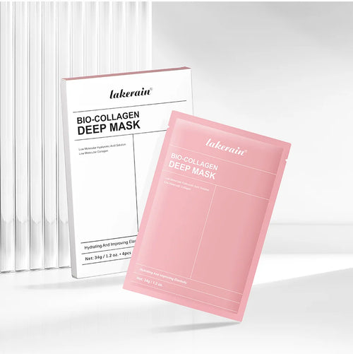 Bio-Collagen Real Deep Mask Nahrungsergänzungsmittel, Kollagen, Feuchtigkeitsspendende Hydrogelmaske für die Nacht, Verbessert die Elastizität, Porenverfeinernd, Straffend