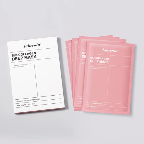 Bio-Collagen Real Deep Mask Nahrungsergänzungsmittel, Kollagen, Feuchtigkeitsspendende Hydrogelmaske für die Nacht, Verbessert die Elastizität, Porenverfeinernd, Straffend